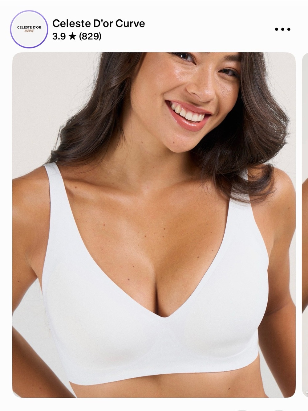 Celeste Seamless White Wireless V-Neck Bra